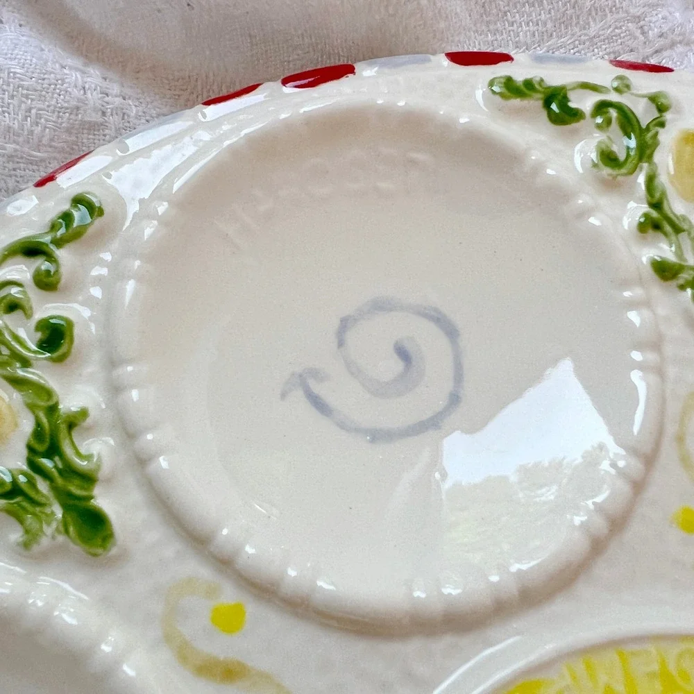 Vintage Hand Painted Ceramic Passover Seder Plate Star of David Judaica 2008